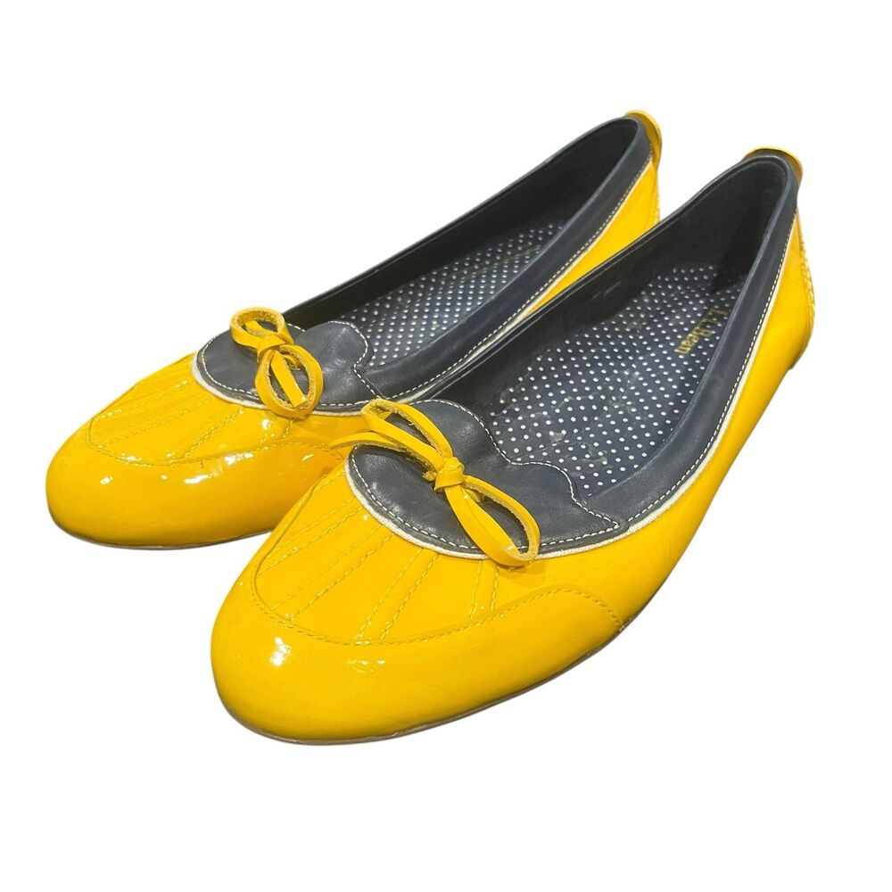 L.L. Bean Round Toe Slip On Coastal Rain Skimmers Flats